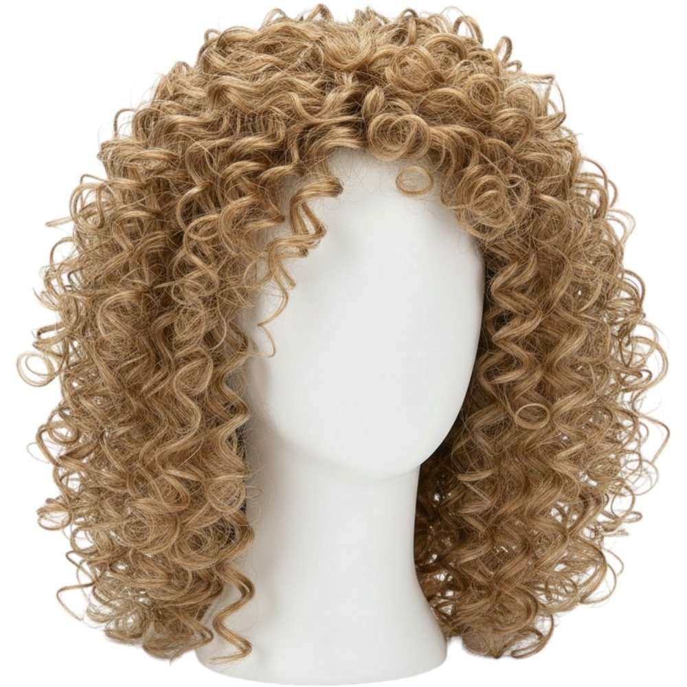 Monique S WEATHER doll wig size 14/15 gold blonde colored Hair  Loose Curls NWT
